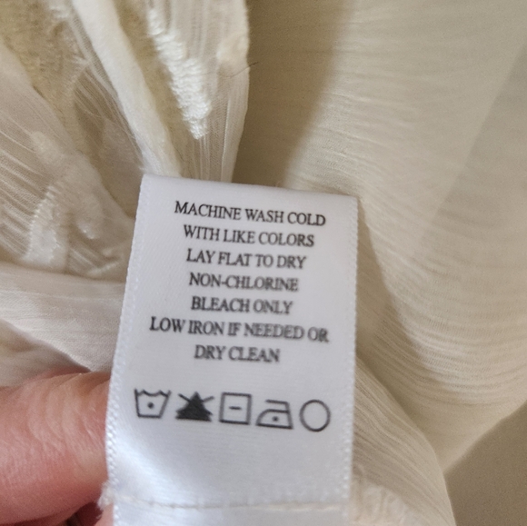 Ivory Embroidered Lace Sheer Cover Up - Picture 7 of 9